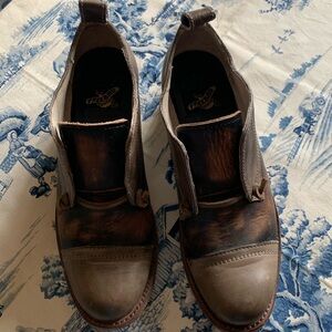 Freebird by Steven  Mabel Leather Shoes Oxford Tan Turquoise Leather Sz 7